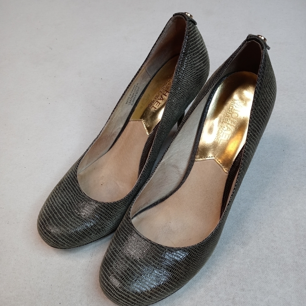 MICHAEL Michael Kors Gray Leather Women's Snake pr